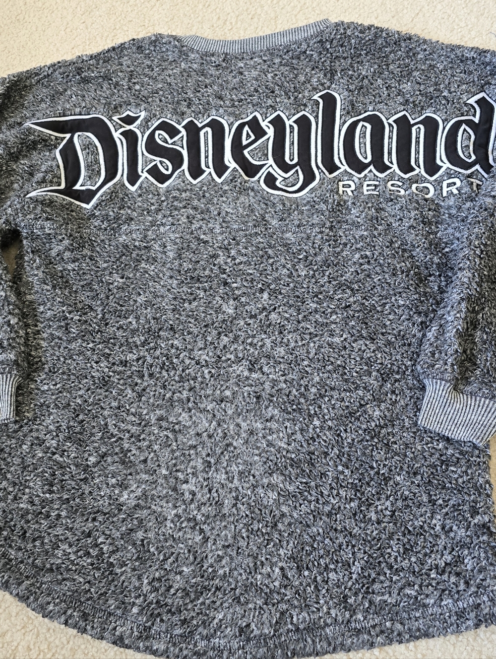 Disney Parks Sweater Womens XS Gray Black Spirit Jersey Disneyland Oversized